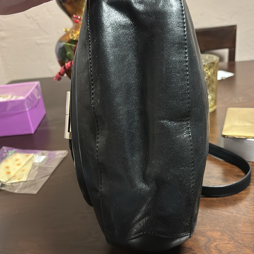 COACH VINTAGE Tote Bag Leather Black Solid Color - Picture 12 of 14